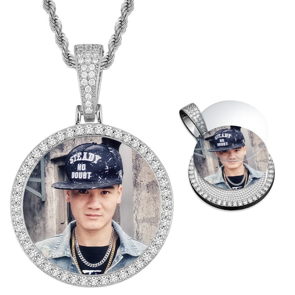 4849 Picture Necklace Personalized Photo Blank Diamond Pendant Custom Photo